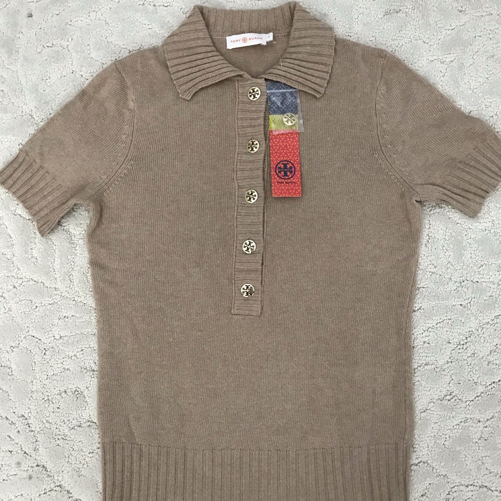 Tory Burch ( small) SS polo sweater. NWT.